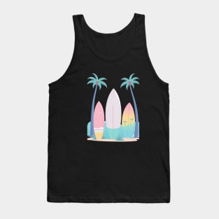 Surfboard with Palm Trees Tank Top